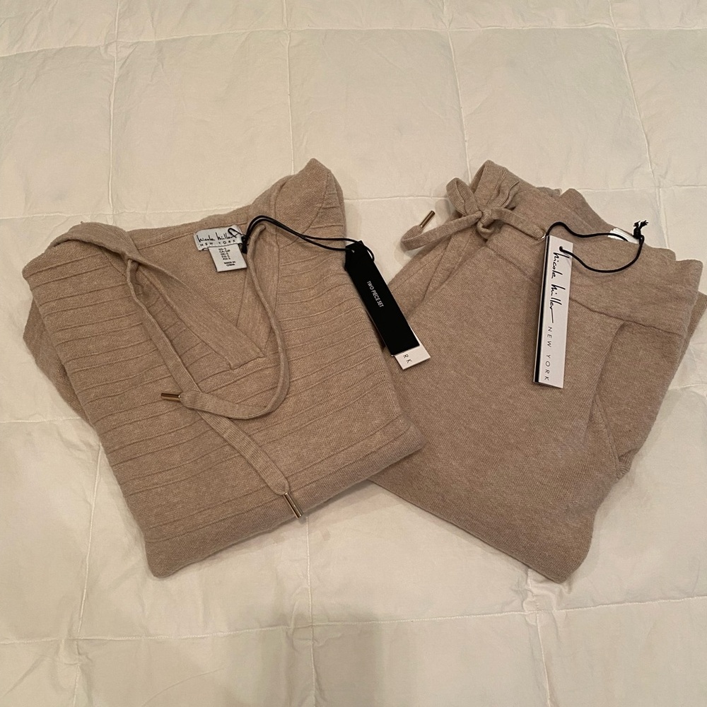 Nicole Miller Cozy Knit Hoodie and Joggers Set